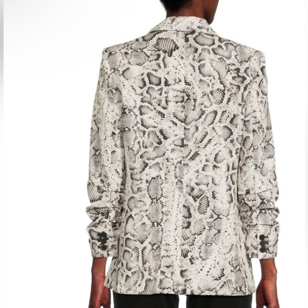 DKNY Women's Snake Print Blazer Black and White Size 10 - Picture 14 of 14